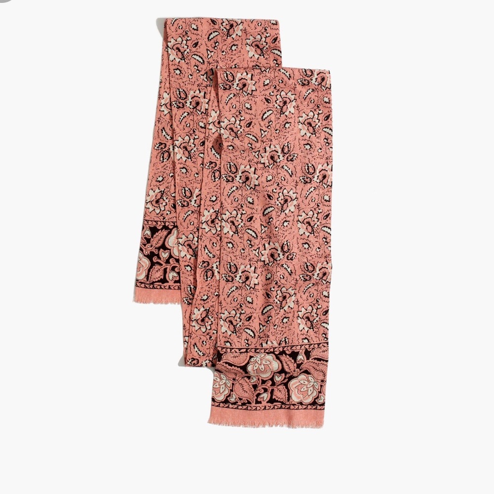Madewell Assam Floral Silk Skinny Scarf